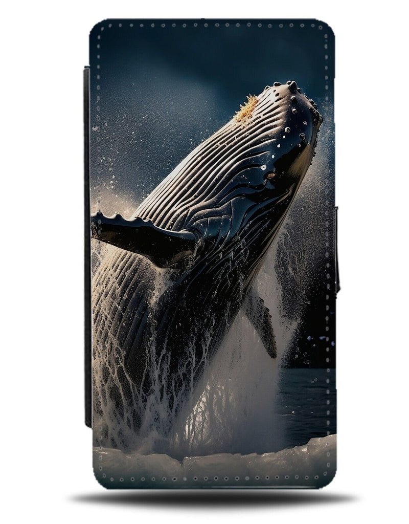 Jumping Out Of Water Humpback Whale Flip Wallet Case Photograph Photo Image DD69