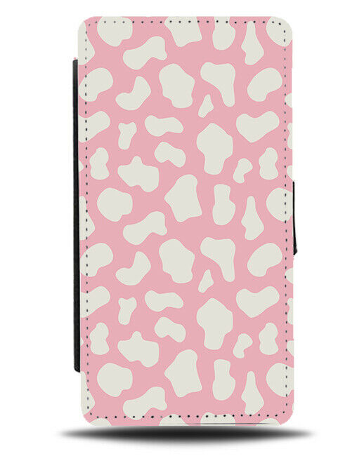 Baby Pink Cow Print Flip Wallet Case Printed Spots Spotty Picture Dots Cows F675