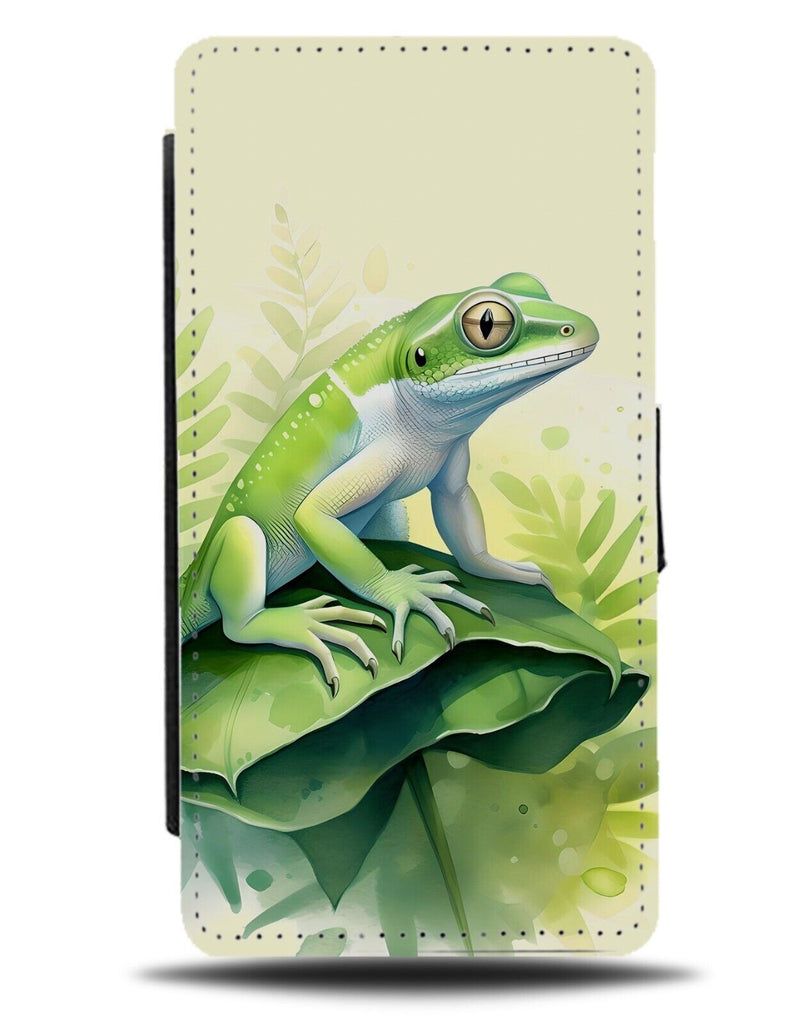 Green Small Lizard Flip Wallet Case Pet Lizards Leafy On Leaf Tank Novelty DA56