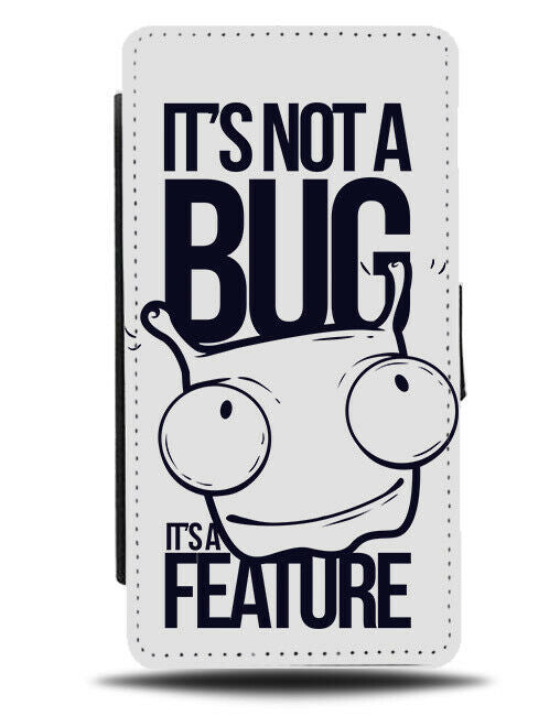 Cute Tiny Bug Face Flip Wallet Phone Case Insect Drawing Cartoon Bugs Eyes E149