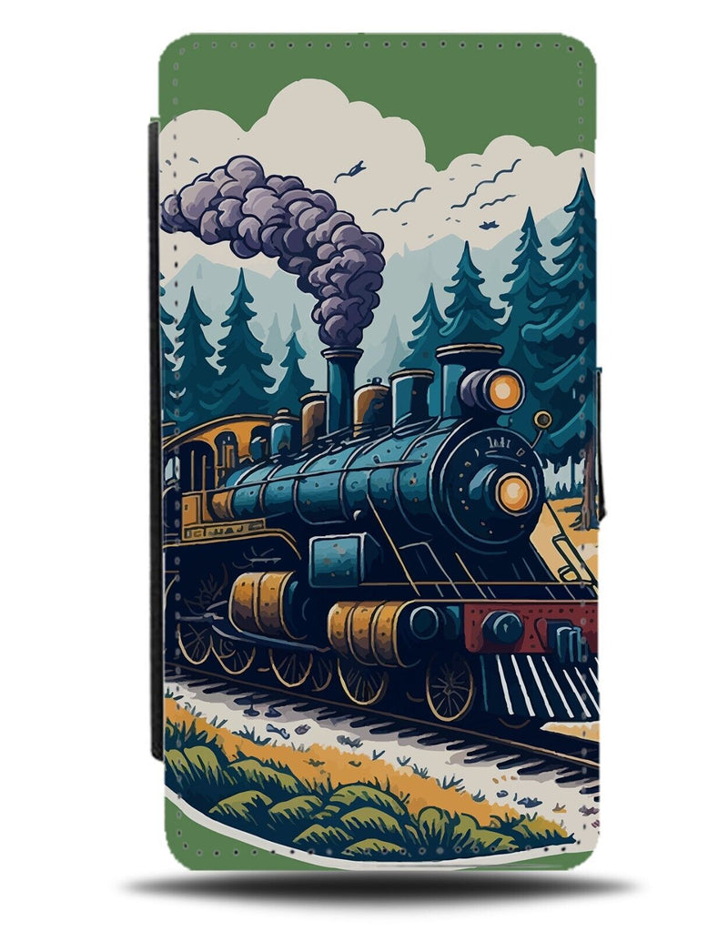 Steam Train Flip Wallet Case Steamtrain Trains Locomotive Enginie Choo Cho DG17