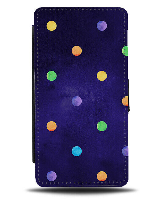 Colourful Space Polka Dot Design Print Flip Wallet Case Rainbow E764