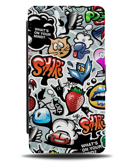 Street Graffiti Sticker Picture Flip Wallet Case Stickers Pattern Artwork G615