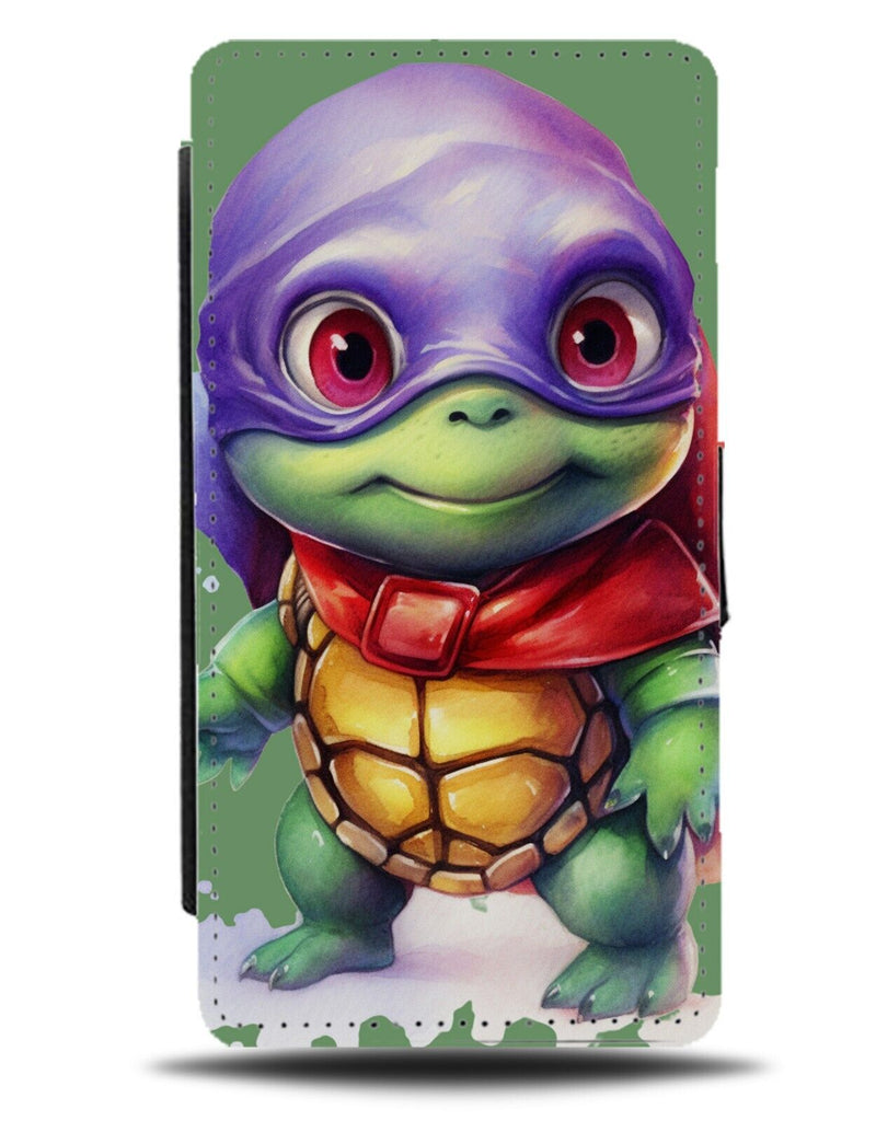 Crime Fighting Ninja Turtle Flip Wallet Case Funny Turtles Superhero Comic DG77