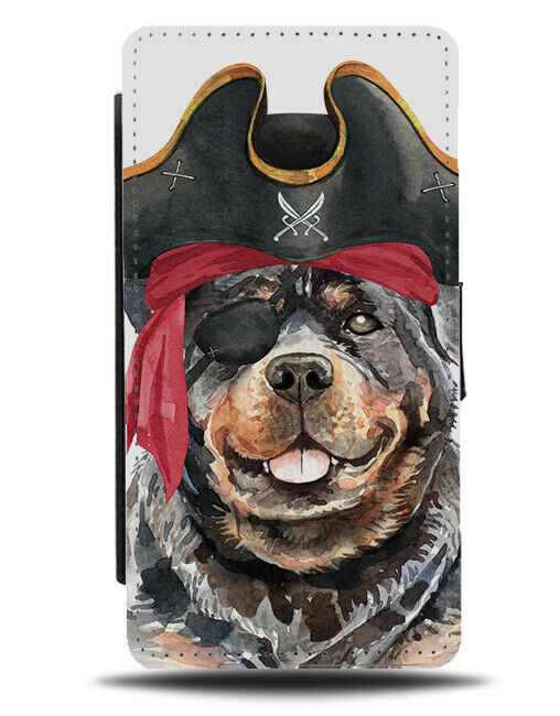 Pirate Rottweiler Flip Wallet Case Pirates Fancy Dress Costume Rottweilers K747