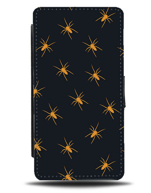 Black and Yellow Spider Outlines Flip Wallet Case Spiders Insects Bugs Bug H680