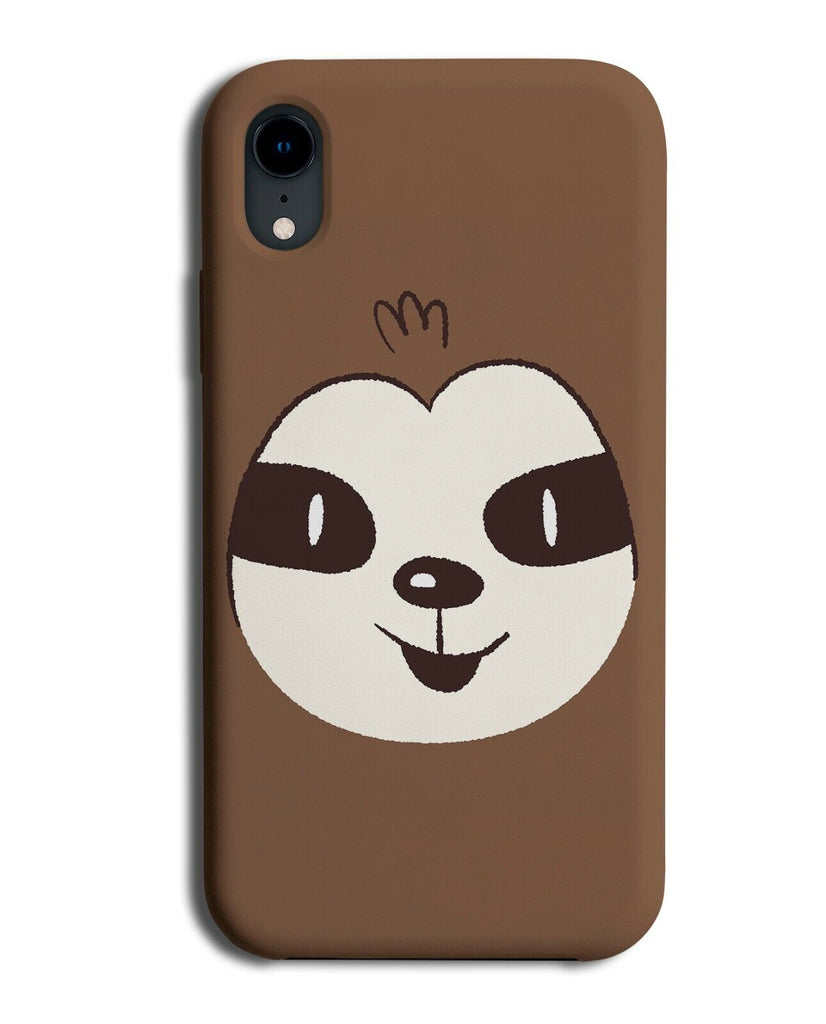 Cartoon Sloth Face Phone Case Cover Brown Design Sloths Funny Gift Present E675