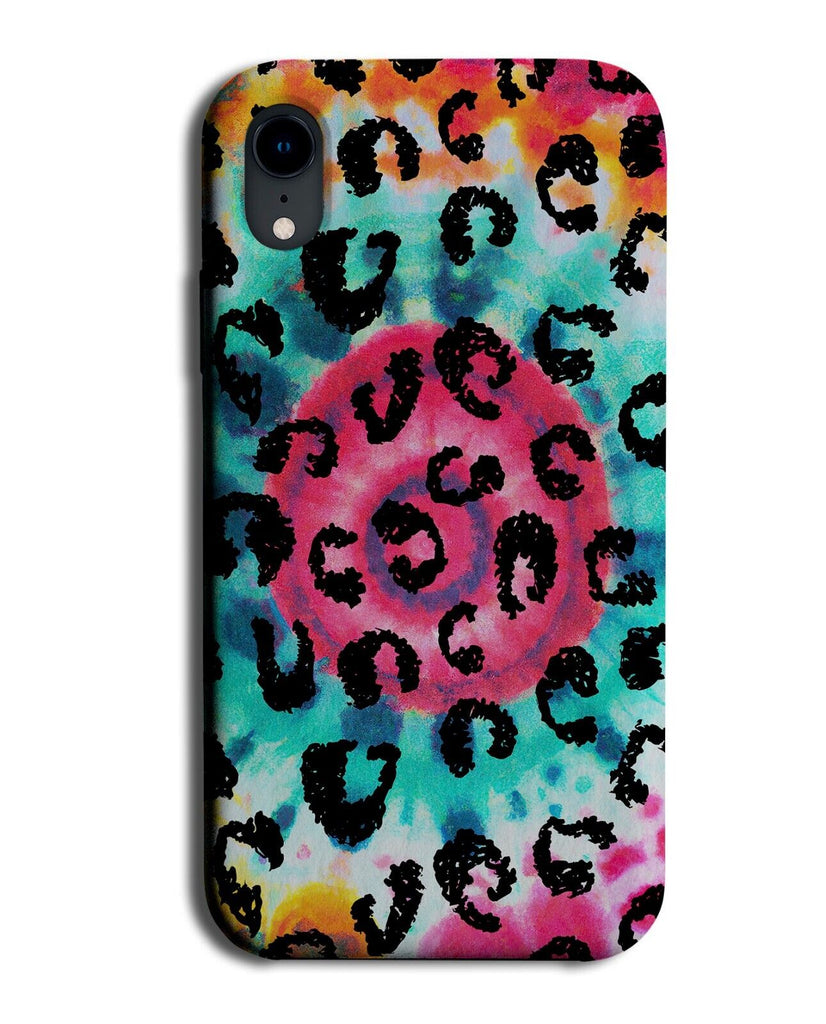 Tie Dye Phone Case Cover Colourful Leopard Print Animal Spirals Design 60s AV76