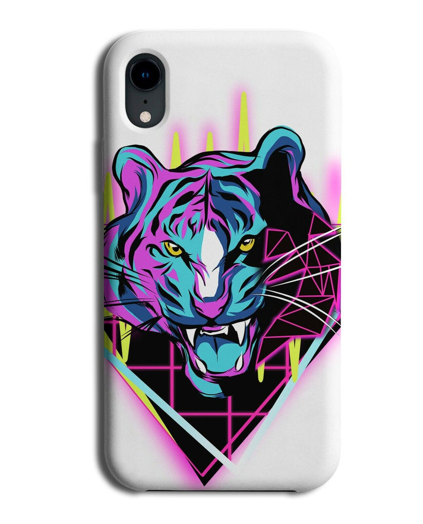 Neon Coloured Tiger Head Phone Case Cover Colour 80s Eighties Animal K341