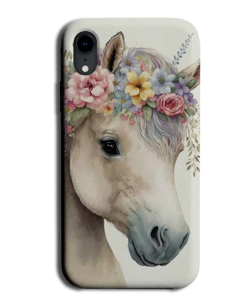 Stallion In Flower Crown Phone Case Cover Stallions Watercolour Painting BJ91