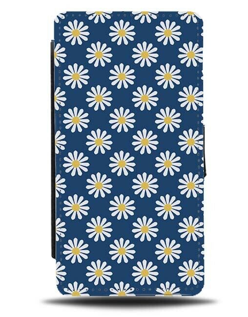Blue Flowery Patterned Flip Wallet Case Pattern Flowers Floral Blossoming F524