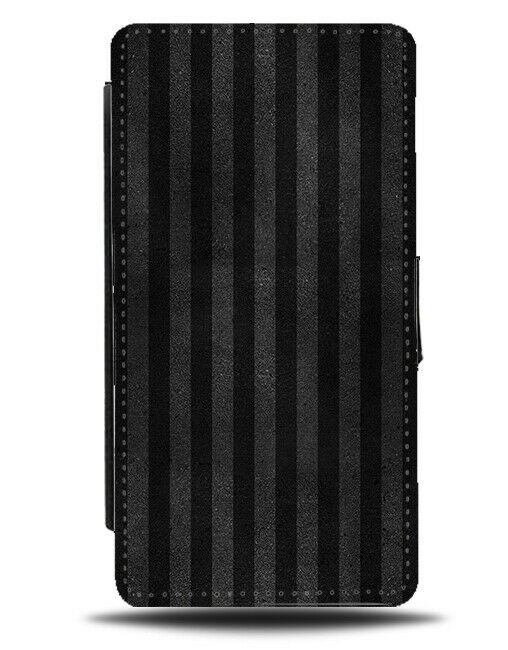 Dark Black and Grey Stripes Flip Wallet Case Strip Goth Gothic Punk Emo G058