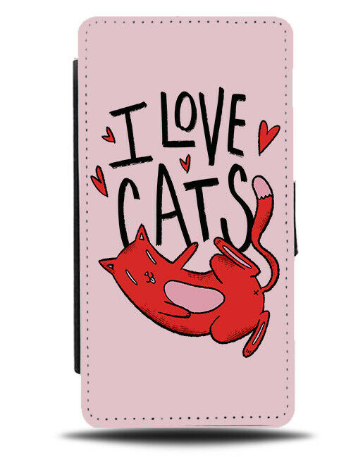 Pink I Love Cats Phone Cover Case Cat Love Hearts Heart Symbols Shapes J112