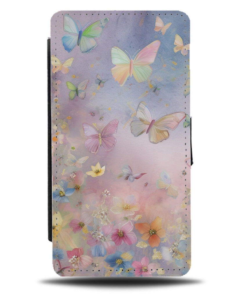 Beautiful Butterflies Painting Flip Wallet Case Oil Painting Whimsical Wild BE94
