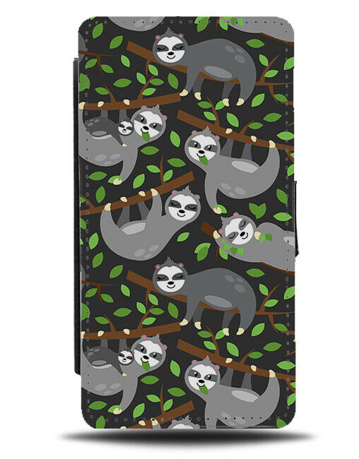 Nocturnal Sloth Flip Wallet Case Sloths Animal Animals Cartoon Night Time G122