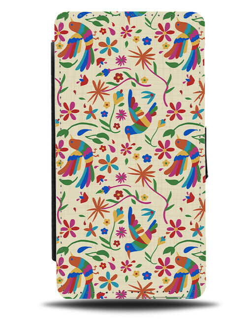 Colourful Russian Birds Tribal Floral Pattern Flip Wallet Case Bird Flowery E553