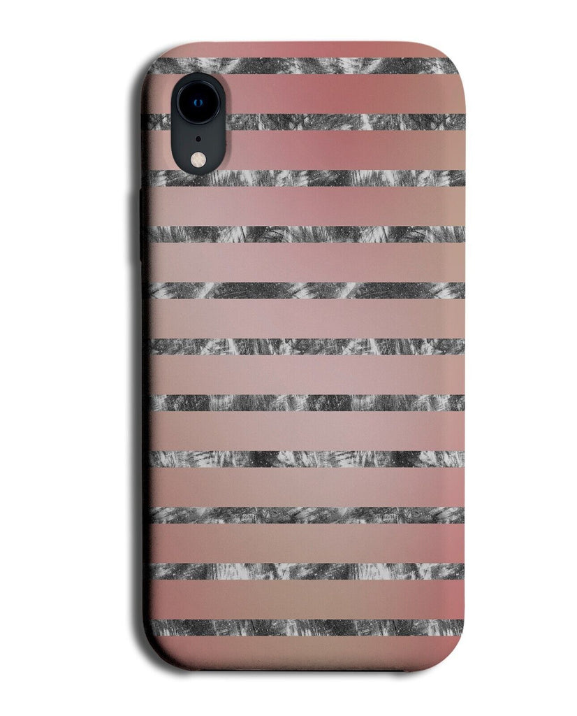 Rose Gold With Silver Foil Lines Print Phone Case Cover Stripe Stripes Line CM26