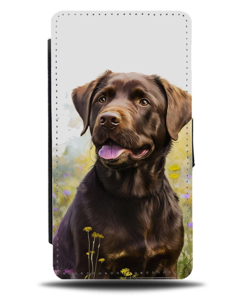 Chocolate Labrador Photo Flip Wallet Case Art Dog Labradors Brown Coloured BF67