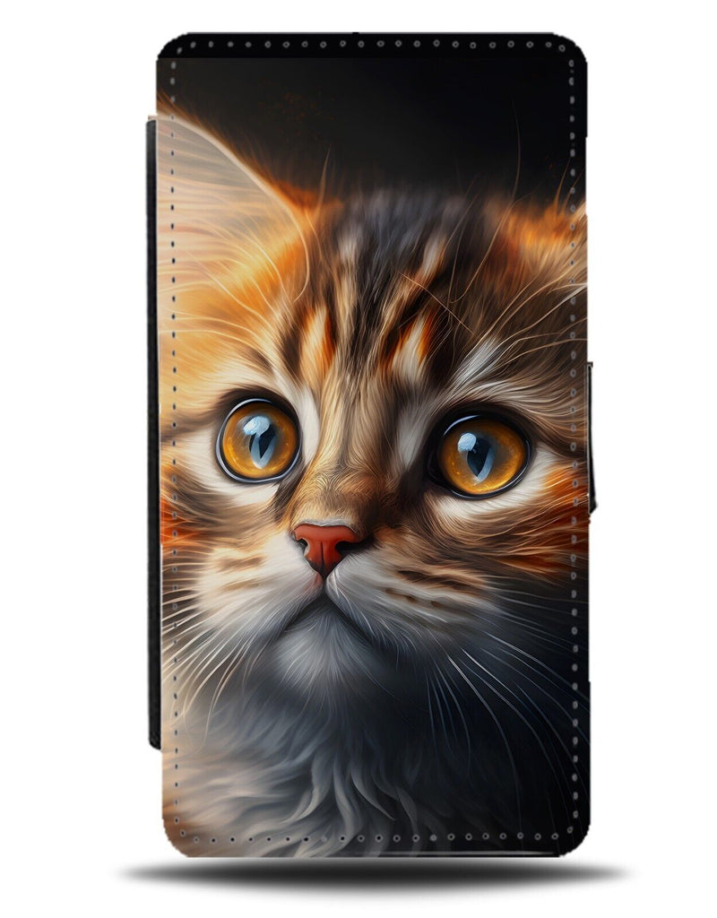 Beautiful Sweet Cat Face Flip Wallet Case Ginger Cute Eyes Kitten Photo BZ81
