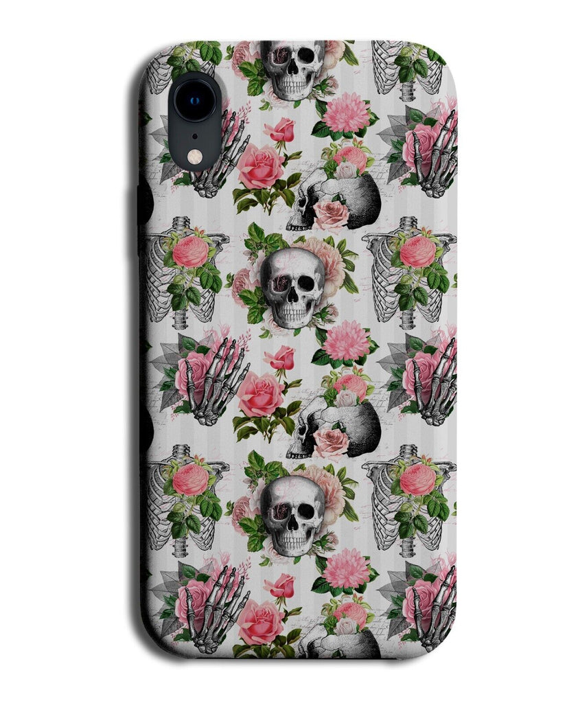 Girls Halloween Floral Pattern Phone Case Cover Girly Skeleton Hand Hands CC70