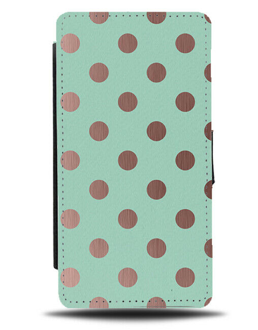 Mint Green and Rose Gold Polka Dot Flip Cover Wallet Phone Case Dots Dotted i457