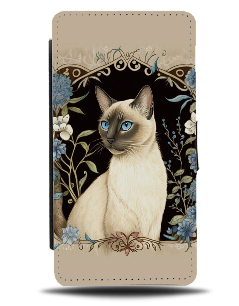 White Siamese Cat Flip Wallet Case Siameses Cats Breed Cartoon Novelty DE50