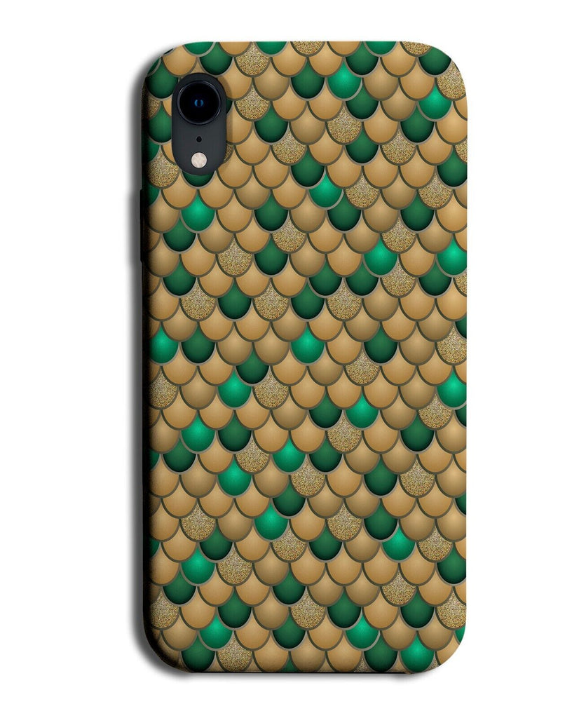 Golden and Green Fish Scales Print Phone Case Cover Scale Pattern Colours Q708C