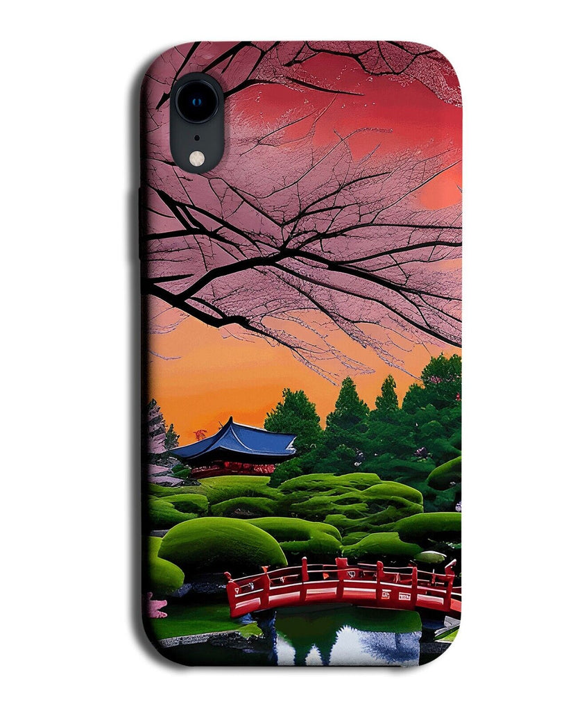 Cherry Blossom Tree Over Bridge Lake Phone Case Cover Water Japanese Garden Bf53