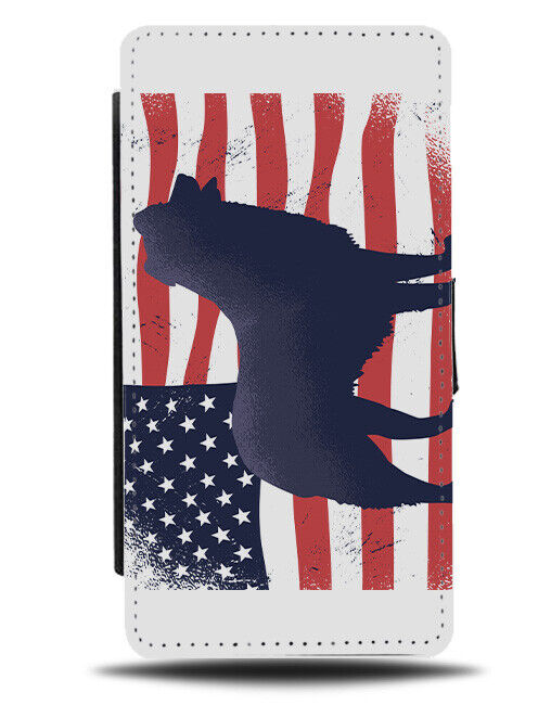 American Dog Flag and Silhouette Flip Wallet Case Shape Dogs America USA K372