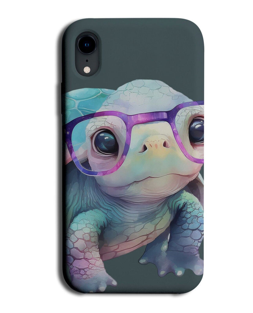 Funny Geeky Turtle Phone Case Cover Tortoise Glasses Nerd Geek Turtles Blue AC45