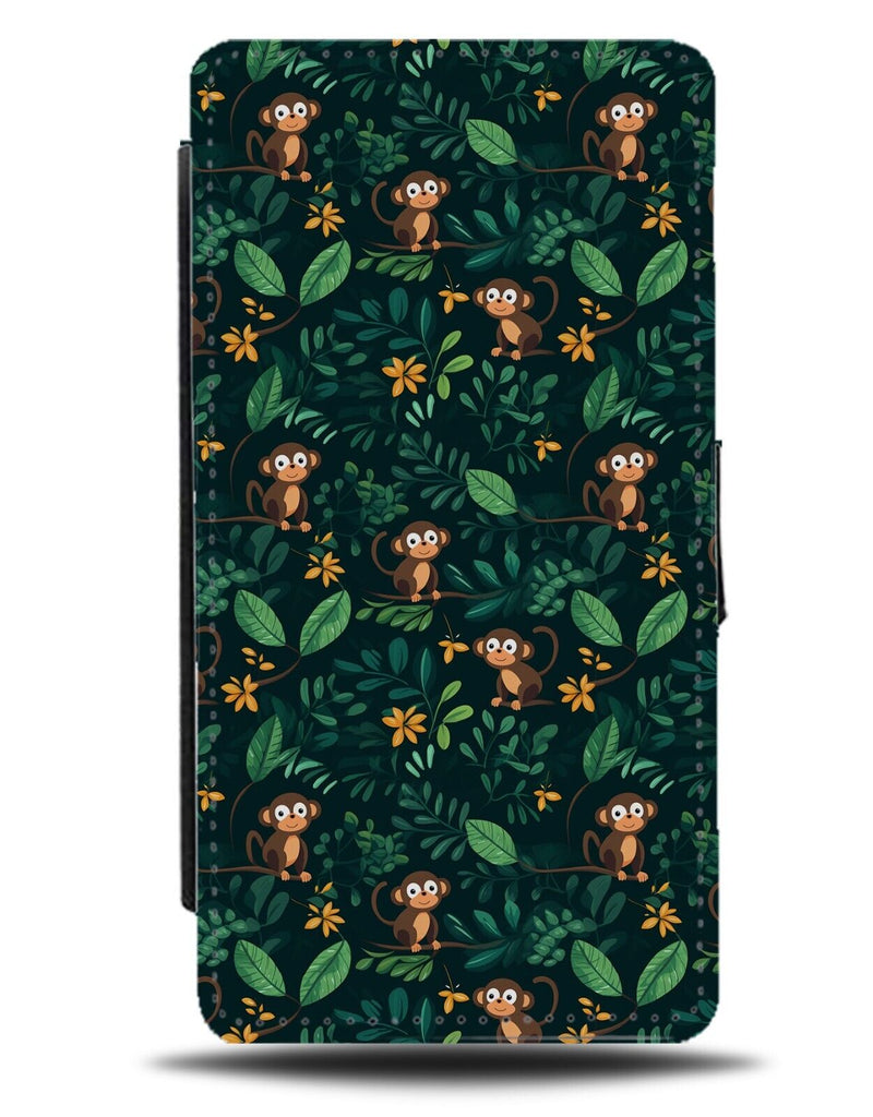 Chimpanzee In The Trees Pattern Flip Wallet Case Chimpanzees Jungle Forrest CG31