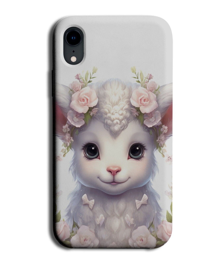 Floral White Lamb Phone Case Cover Lambs Sheep Flower Crown Spring Cute CJ80