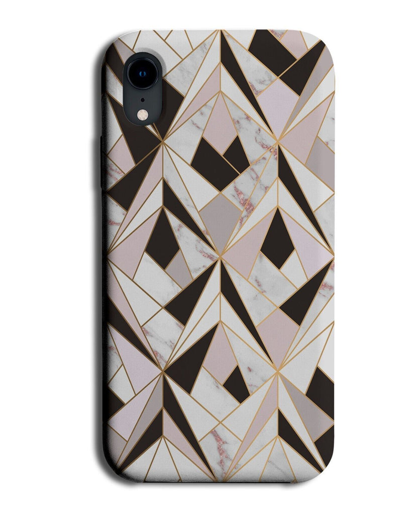 Geometric Shapes Rose Gold Marble Top Design Phone Case Cover Style Colour CH05