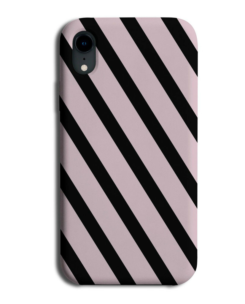Baby Pink and Black Striped Phone Case Cover Stripes Stripey Lines Womens i803