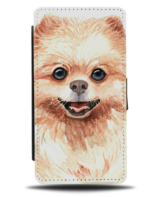 Pomeranian Flip Wallet Phone Case Dog Pet Oil Painting Art Work Artwork K586