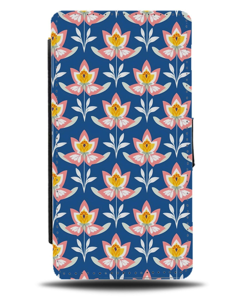 Nordic Flowers Flip Wallet Case Style Pattern Floral Cartoon Petals Shapes CI29