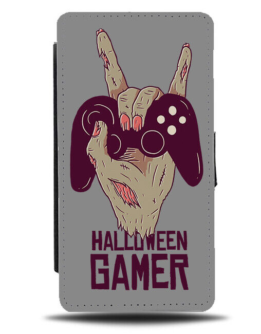 Halloween Gamer Flip Wallet Case Horror Video Games Gaming Zombie Hand J431