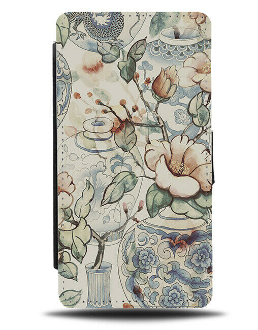 Old Vintage Style Coloured Painting Flip Wallet Case Flowers Floral Artwork G161
