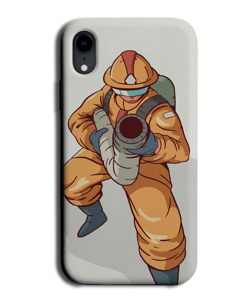 Cartoon Fireman Phone Case Cover Firemen Fire Man Hero With Hose Fighter P717