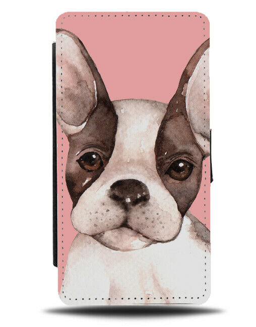 French Bulldog Puppy Oil Painting Flip Wallet Case Bull Dog Puppies Dog H967