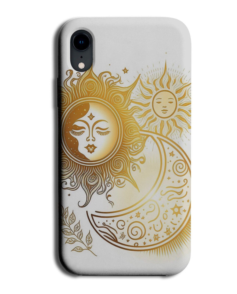 Golden Sun And The Moon Phone Case Cover Shape Shapes & Gold White Zodiac Q877B