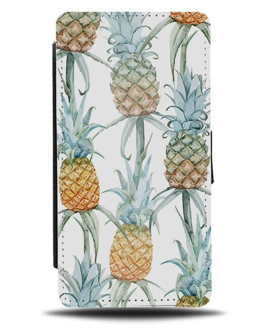 Pineapple Painting Pattern Flip Wallet Case Print Pineapples Fruit Fruits G971