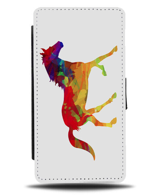 Colourful Horse Silhouette Shape Flip Wallet Case Multicoloured Design J501