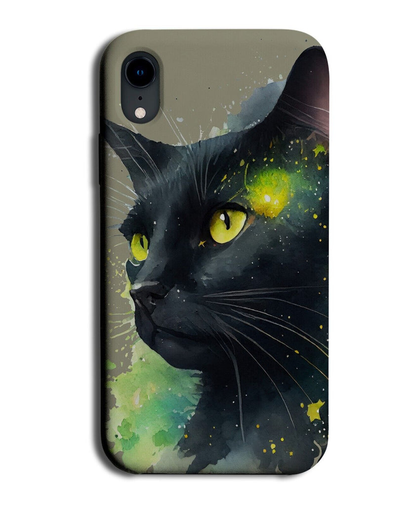 Vintage Black Cat Picture Phone Case Cover Cats Face Stare Kitten Kittens AF83