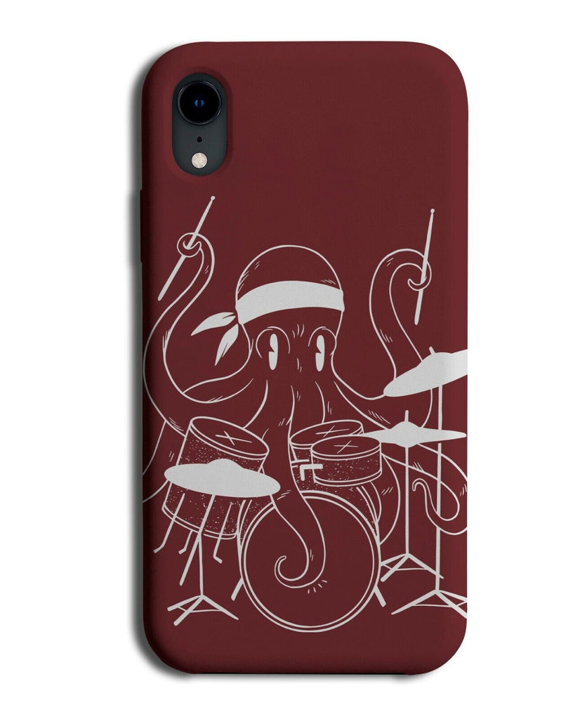Octopus Drummer Phone Case Cover Drumming Drums Set Funny Mens Boys J854