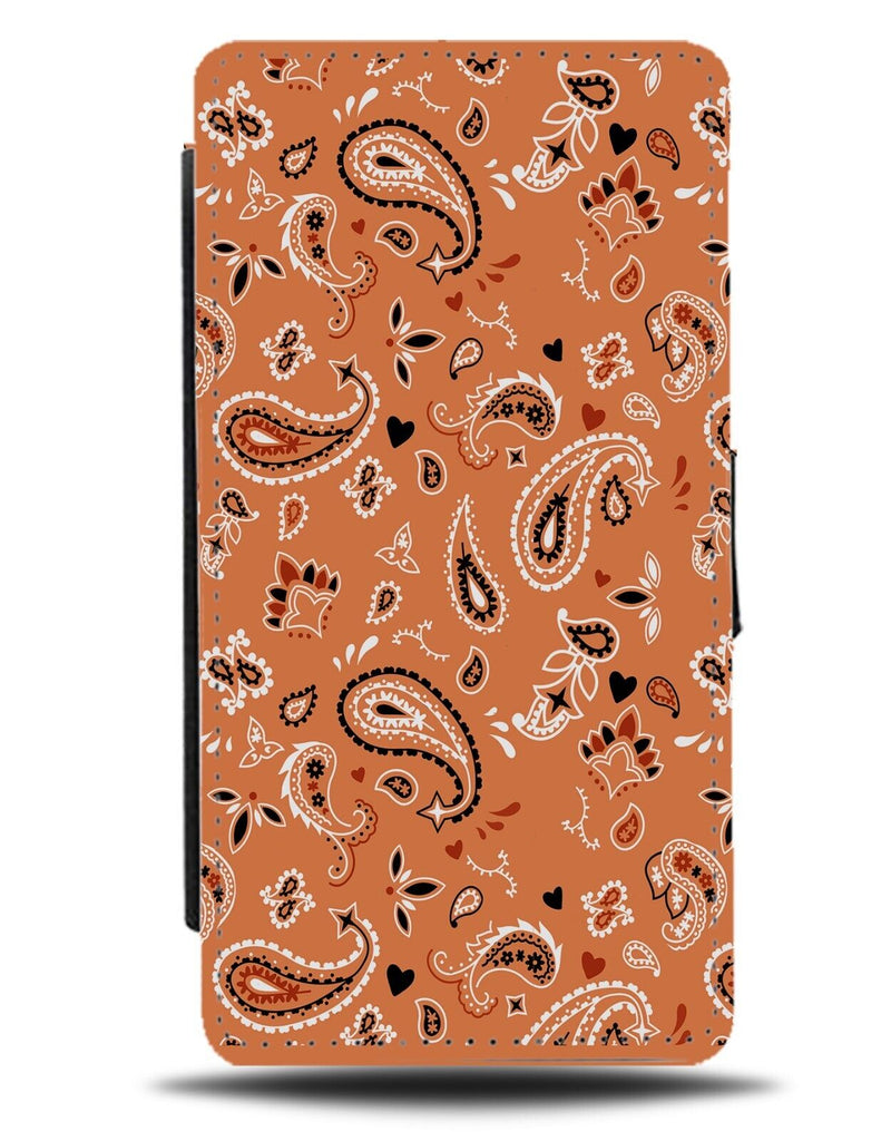 Orange Paisley Shapes Flip Wallet Case Paisleys Indian Tribal Coloured DB35