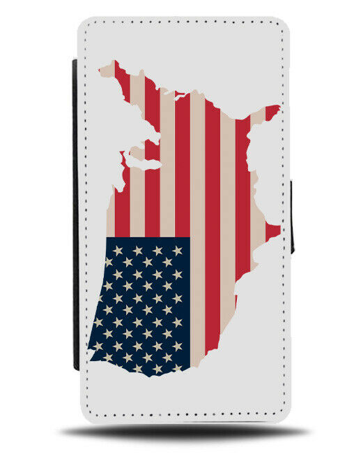 American Map Flip Wallet Case Country Flag Atlas Shape Land America USA K395