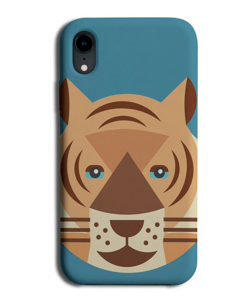 Childens Tiger Geometric Shape Phone Case Cover Tigers Shaped Head K351