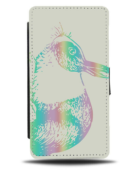 Colourful Rabbit Drawing Flip Cover Wallet Phone Case Bunny Rainbow Neon C149