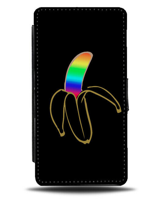 Colourful Banana Flip Cover Wallet Phone Case Funny Pride Multicoloured B648